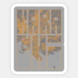 Karachi, Pakistan City Map Typography - Bauhaus Sticker